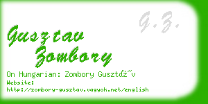 gusztav zombory business card